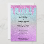 Moderne glitter Verjaardag uitnodiging (Voorkant)