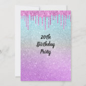 Moderne glitter Verjaardag uitnodiging (Achterkant)