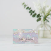 Moderne Glitter Visitekaart Visitekaartje (Staand voorkant)
