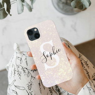 Moderne Glitter Vonk Persoonlijke Initiële Meis iPhone 13 Hoesje