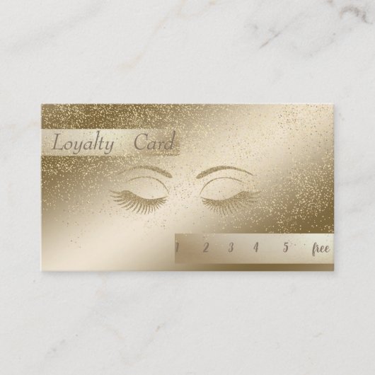 Moderne Glitter Wimpers, Confetti Loyaltykaart Klantenkaartje (Voorkant)