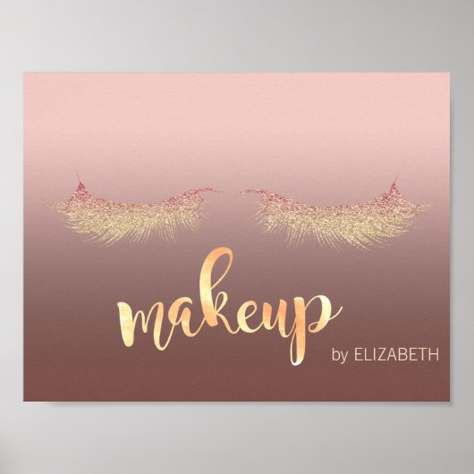 Moderne Glitter Wimpers, Visagist Poster (Voorkant)