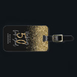 Moderne glitter zwart en goud 50e verjaardag bagagelabel<br><div class="desc">Moderne glitter zwarte en gouden 50ste verjaardagscadeau. Deel van een elegant stijlvol collectie.</div>