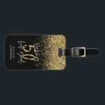 Moderne glitter zwart en goud 50e verjaardag bagagelabel<br><div class="desc">Moderne glitter zwarte en gouden 50ste verjaardagscadeau. Deel van een elegant stijlvol collectie.</div>