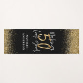 Moderne glitter zwart en goud 50e verjaardag yogamat (Voorkant (horizontaal))