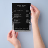 Moderne Glitterdruppel Zilver Zwart Flyer (Hand)