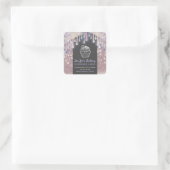 Moderne glitterdruppels script bakkerij chef vierkante sticker (Tas)