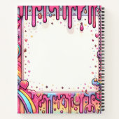 Moderne glitterdruppels van regenboogroze naam Not Notitieboek (Achterkant)