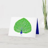 Moderne glitterpauw feestdagen kaart (Voorkant)