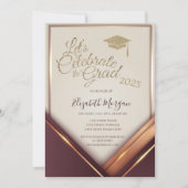 Moderne glitters afstudeercap Burgundy afstuderen Kaart (Voorkant)