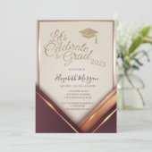 Moderne glitters afstudeercap Burgundy afstuderen Kaart (Staand voorkant)