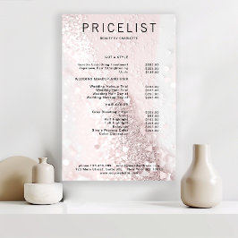 Moderne glitters prijslijst Poster