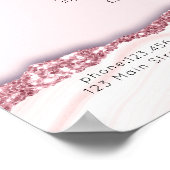 Moderne, glitters, roze prijstlijst Poster (Hoek)