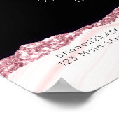 Moderne, glitters, roze-zwart prijzenlijst Poster (Hoek)