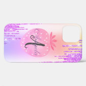 Moderne glitterschijven, Ombre, Monogram aardbei Case-Mate iPhone Case (Achterkant (horizontaal))