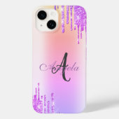 Moderne glitterschijven, Ombre, Monogram Case-Mate iPhone Case (Achterkant)