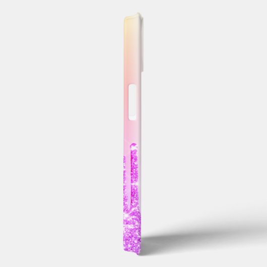 Moderne glitterschijven, Ombre, Monogram, Flamingo Case-Mate iPhone Case (Achterkant / Rechts)