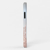 Moderne glitterslierten Roze Goud, Zilver Monogram Case-Mate iPhone Case (Achterkant/rechts)