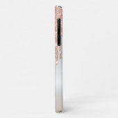 Moderne glitterslierten Roze Goud, Zilver Monogram Case-Mate iPhone Case (Achterkant/links)