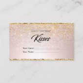 Moderne glittery Hoeveel Kisses Bridal Enclosure Informatiekaartje (Voorkant)