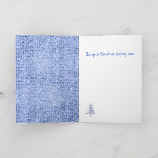 Moderne Glittery Kerstboom Kerst Kaart (Binnen)