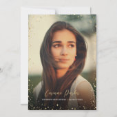 Moderne Glitz Afstuderen foto aankondigingsmagnete Magnetische Uitnodiging (Voorkant)