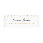Moderne Glitz-labels met persoonlijke retouradress Etiket (Voorkant)
