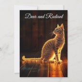 Moderne gloed tabby kat blauwe ogen fantasie kunst kaart (Voorkant)