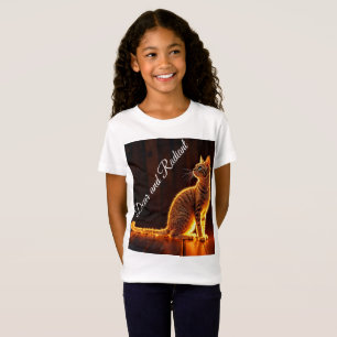 Moderne gloed tabby kat blauwe ogen fantasie kunst t-shirt