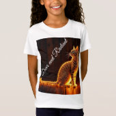 Moderne gloed tabby kat blauwe ogen fantasie kunst t-shirt (Voorkant)