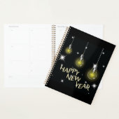 Moderne gloeilampen Gelukkig Nieuwjaar Planner (Display)
