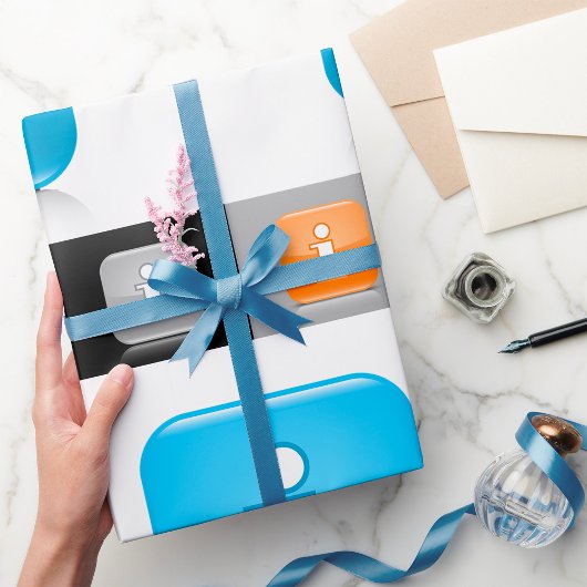 Moderne glossy informatie symbolen cadeaupapier