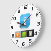 Moderne glossy informatie symbolen grote klok (Hoek)