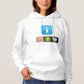 Moderne glossy informatie symbolen hoodie (Voorkant)
