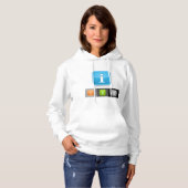 Moderne glossy informatie symbolen hoodie (Voorkant volledig)