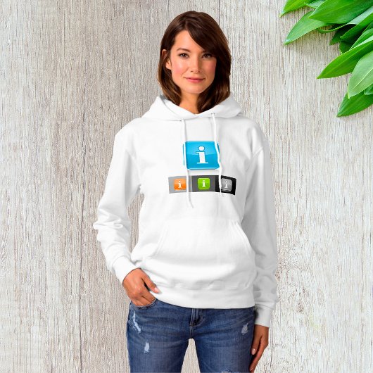 Moderne glossy informatie symbolen hoodie