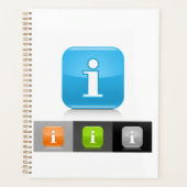 Moderne glossy informatie symbolen planner (Voorkant)