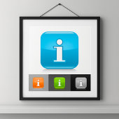 Moderne glossy informatie symbolen poster