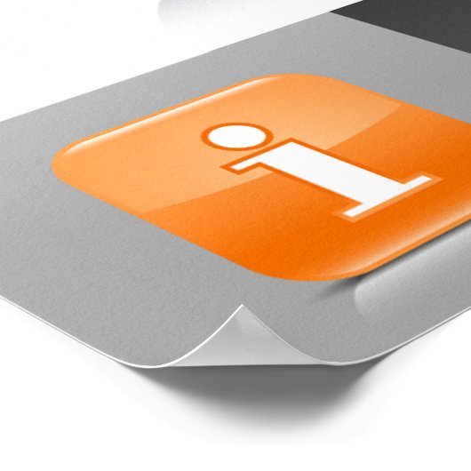 Moderne glossy informatie symbolen poster (Hoek)