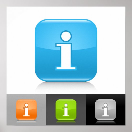 Moderne glossy informatie symbolen poster (Voorkant)