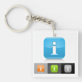 Moderne glossy informatie symbolen sleutelhanger (Voorkant)