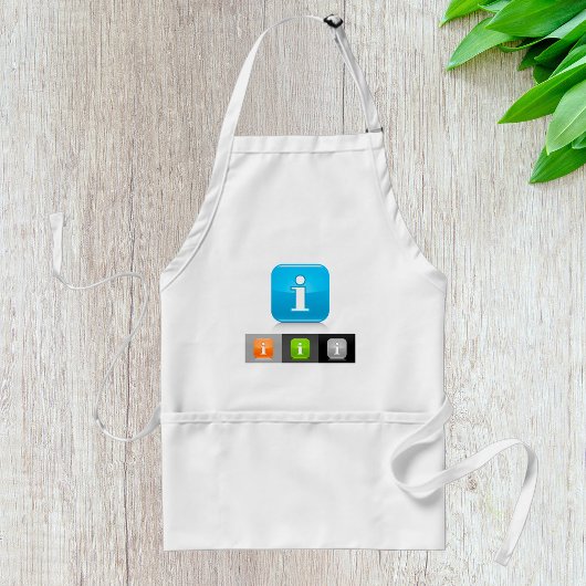 Moderne glossy informatie symbolen standaard schort