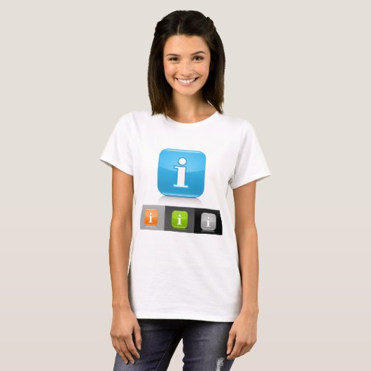 Moderne glossy informatie symbolen t-shirt (Voorkant volledig)