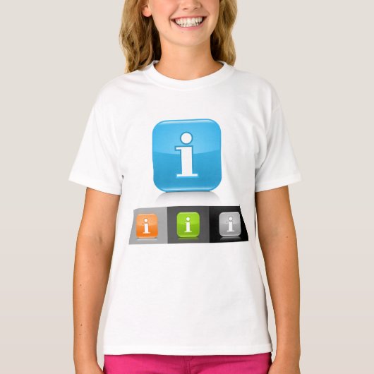 Moderne glossy informatie symbolen t-shirt (Voorkant)