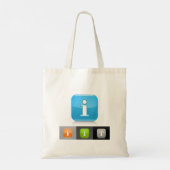 Moderne glossy informatie symbolen tote bag (Achterkant)