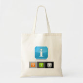 Moderne glossy informatie symbolen tote bag (Voorkant)