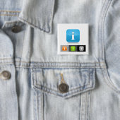 Moderne glossy informatie symbolen vierkante button 5,1 cm (In situ)