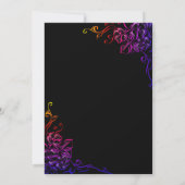 Moderne Glow Neon Kleuren Rozen Bloemen 40ste Verj Kaart (Achterkant)