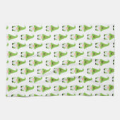 Moderne Gnome Candy Cane Heart NAAM Kerstplezier Theedoek (Horizontaal)