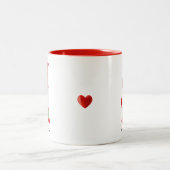 Moderne gnoom gekleed in groen en rood tweekleurige koffiemok (Center)